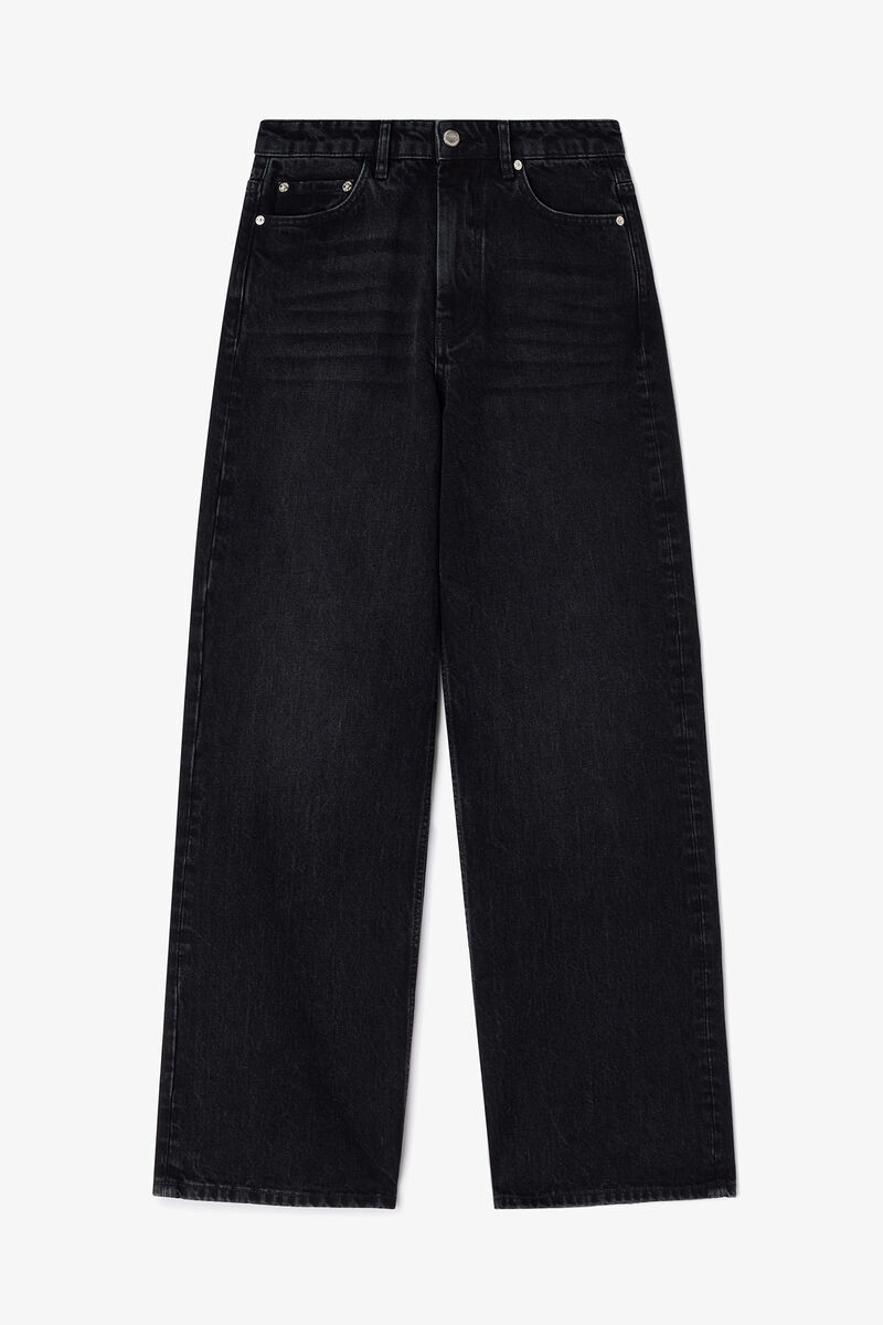 Schwarze Lari-Jeans, Organic Cotton, in colour Black Washed - 1 - GANNI