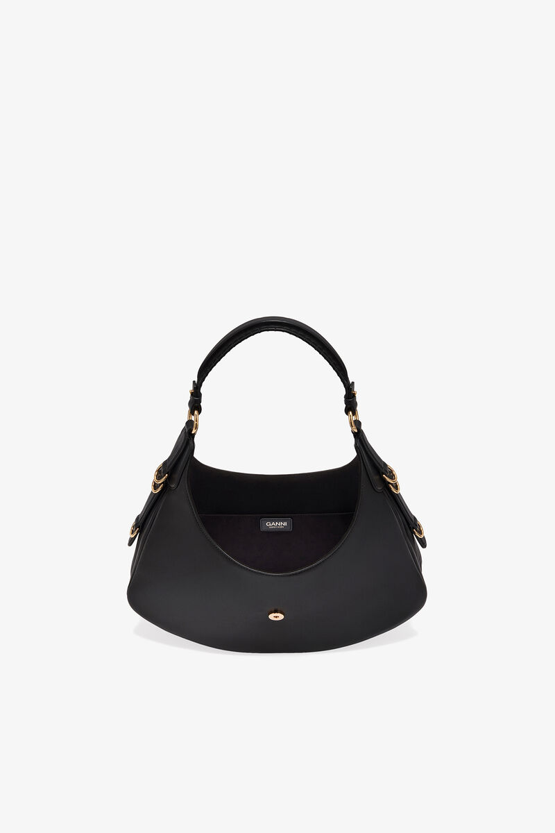 Petit sac Kat noir, Recycled Leather, in colour Black - 3 - GANNI