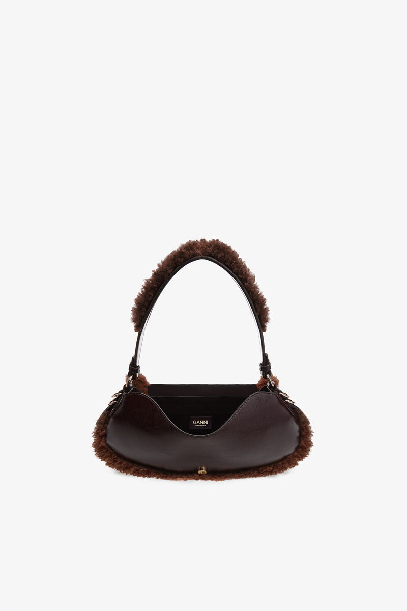 B-Kat Bag in Brown, Polyester, in colour Demitasse - 3 - GANNI