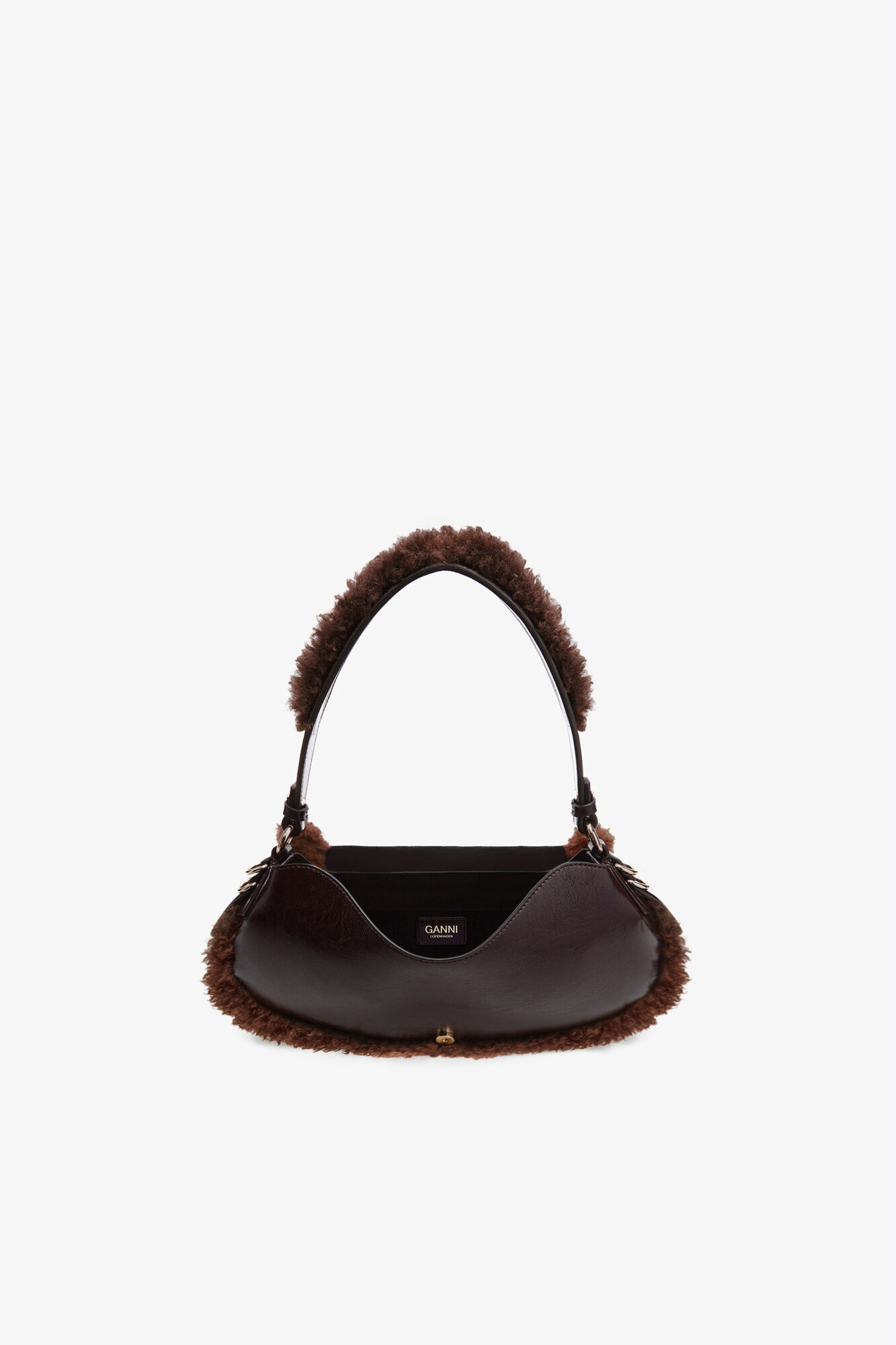 B-Kat Bag in Brown, Polyester, in colour Demitasse - 3 - GANNI