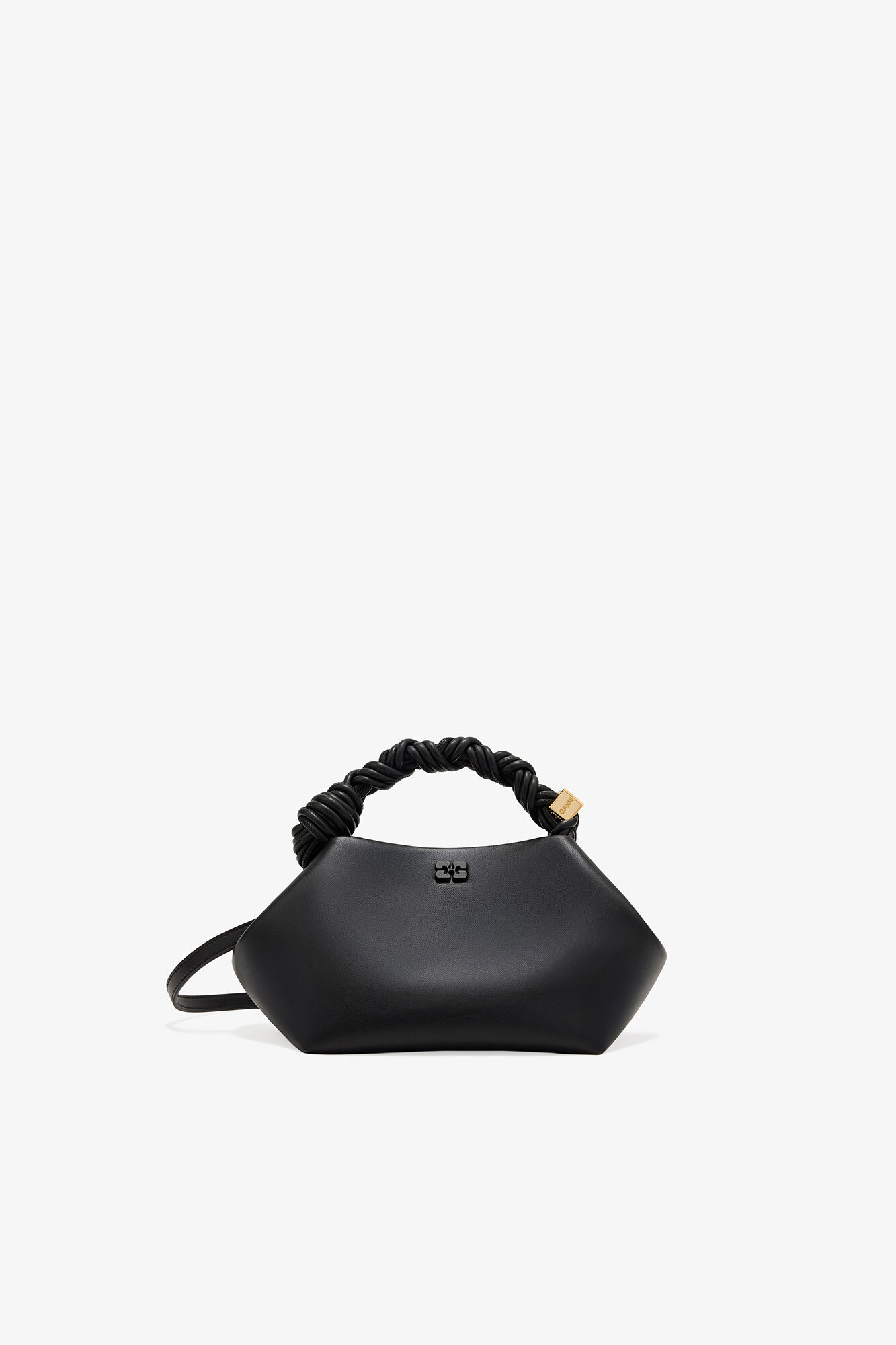 Small Bou Bag in Black, Recycled Leather, in colour Black - 1 - GANNI