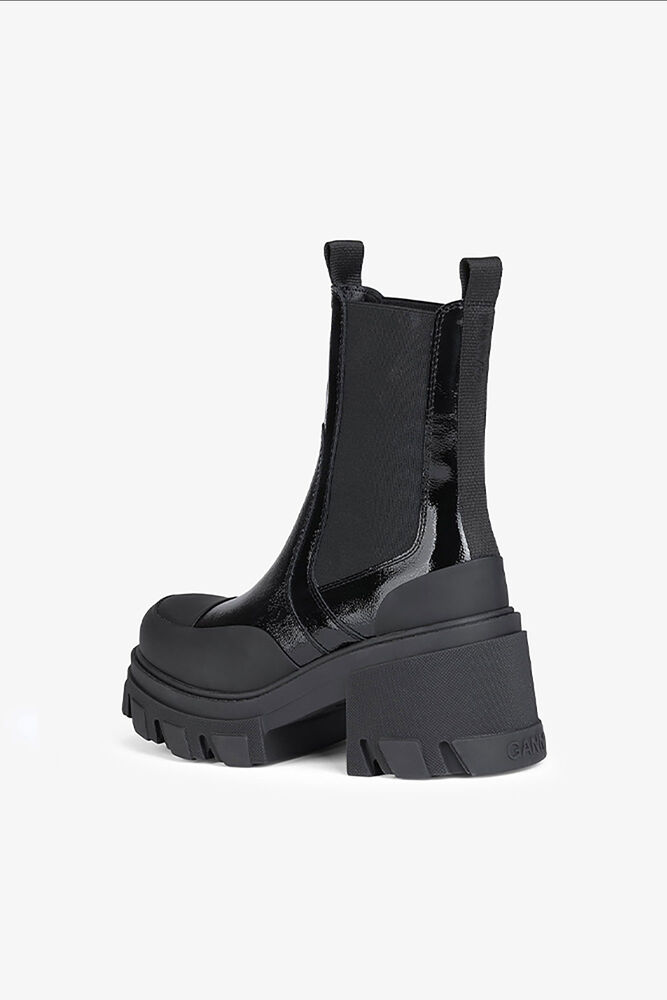 Black Calf Leather Chelsea Boots, Black