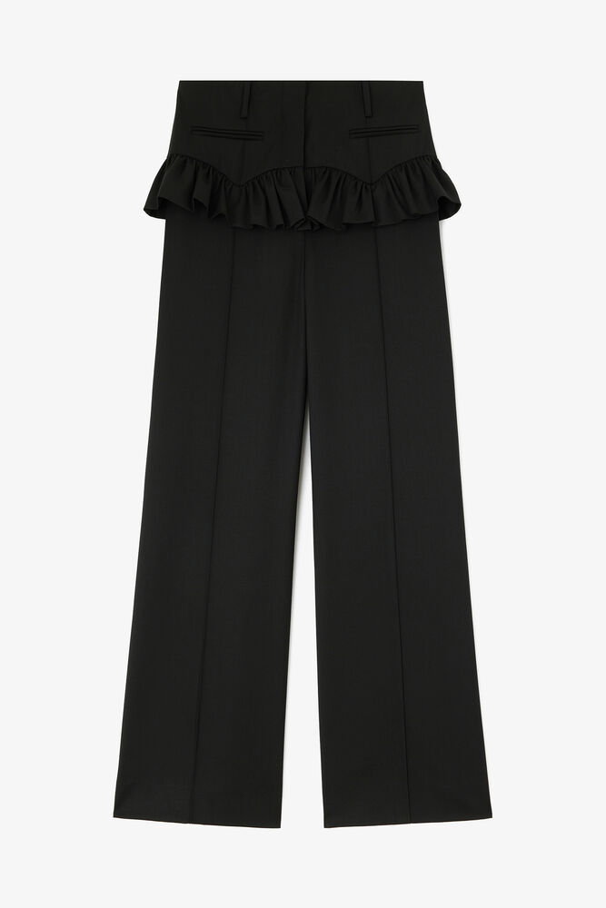 Trousers in Black Wool, Black