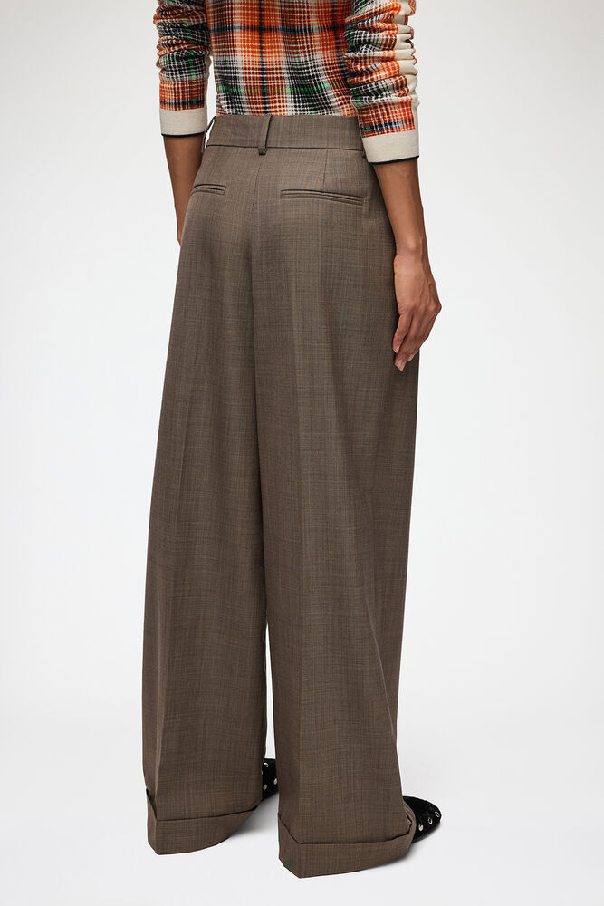 Trousers in Wool Suiting, Chocolate Chip