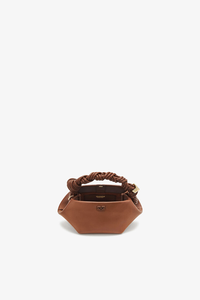 Mini Bou Bag in Brown, Recycled Leather, in colour Sorrel Horse - 3 - GANNI