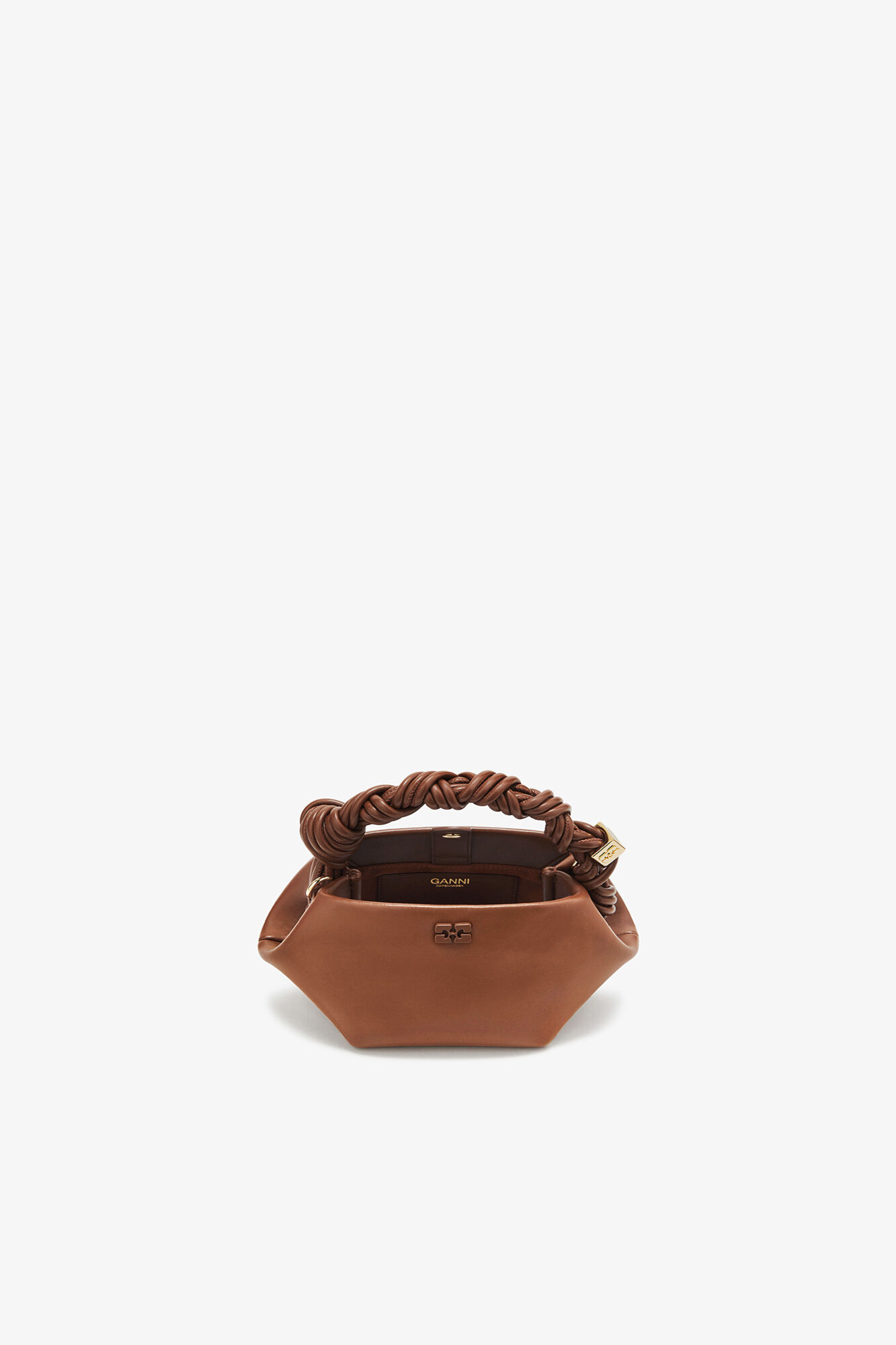 Mini Bou Bag in Brown, Recycled Leather, in colour Sorrel Horse - 3 - GANNI