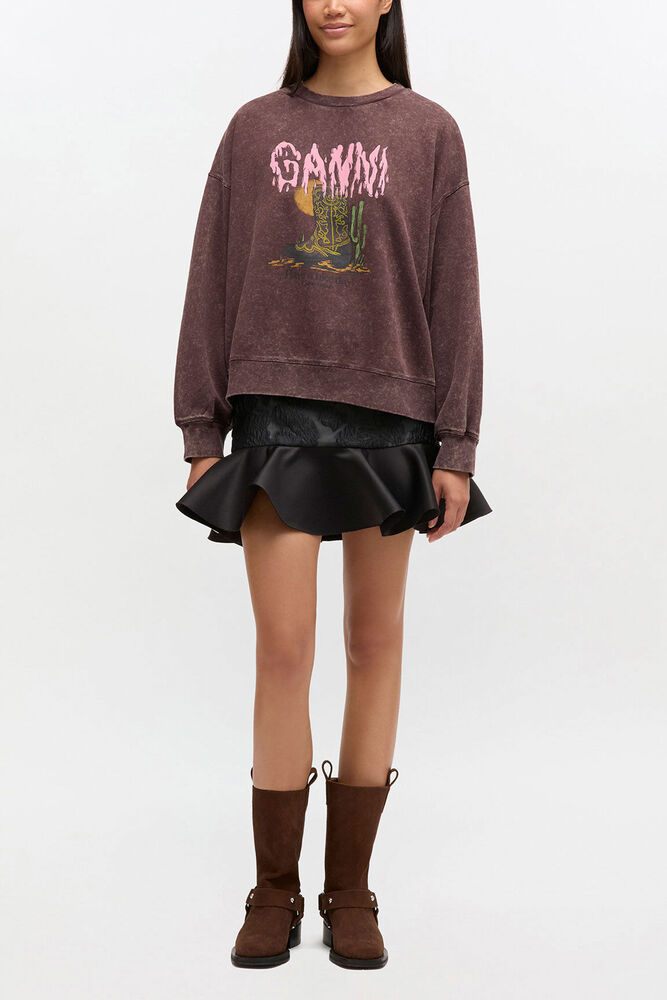 Sweatshirt in Vintage Wash, Chocolate Plum