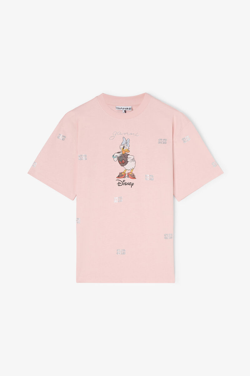 T-shirt rose à imprimé Daisy Duck, Organic Cotton, in colour Chalk Pink - 1 - GANNI