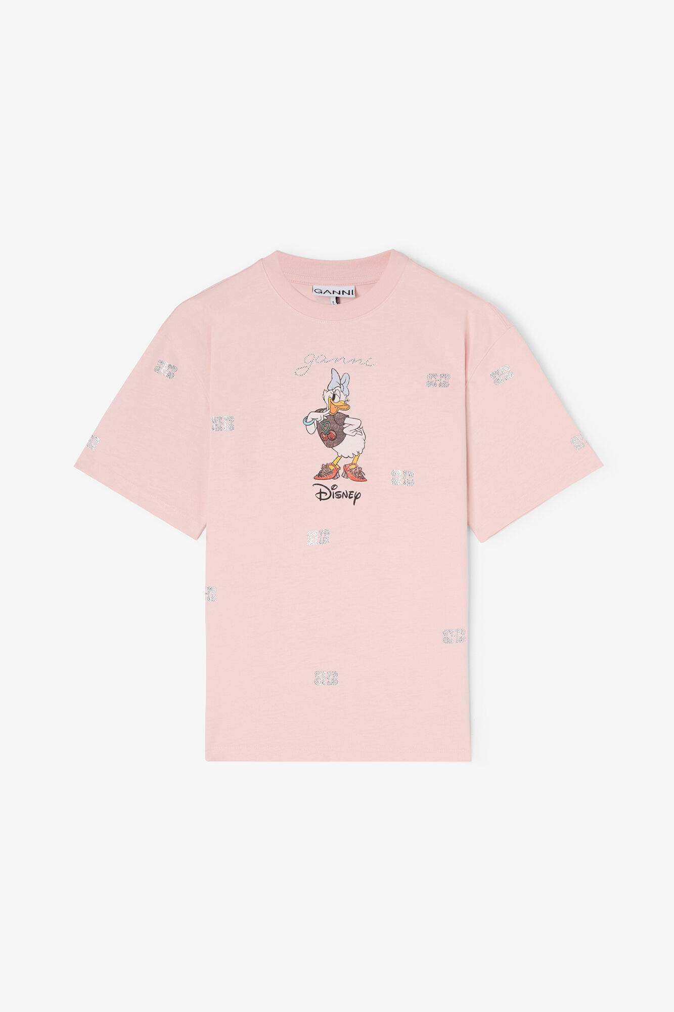 T-shirt rose à imprimé Daisy Duck, Organic Cotton, in colour Chalk Pink - 1 - GANNI