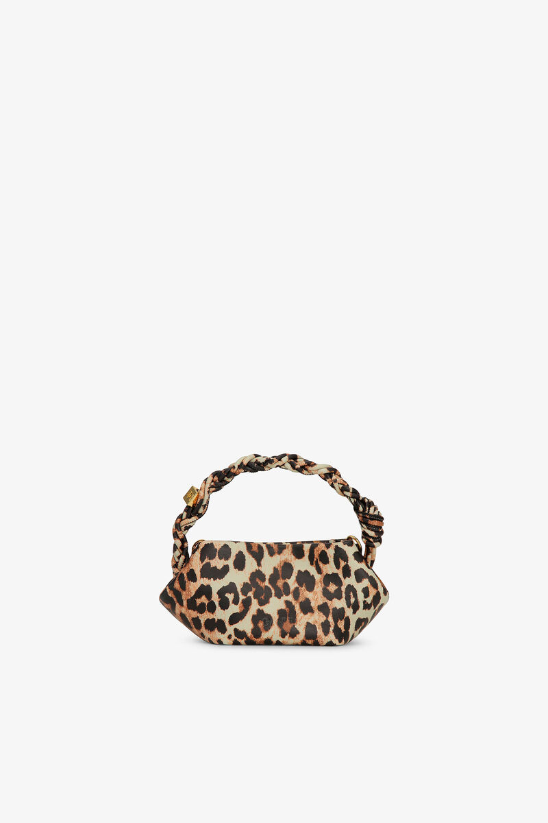 Mini Bou Bag in Leopard, Recycled Leather, in colour Leopard - 2 - GANNI