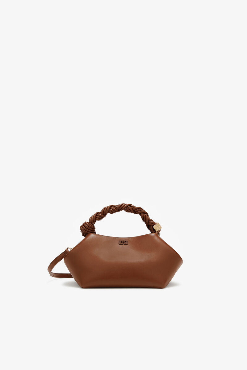 Small Bou Bag in Brown, Recycled Leather, in colour Sorrel Horse - 1 - GANNI