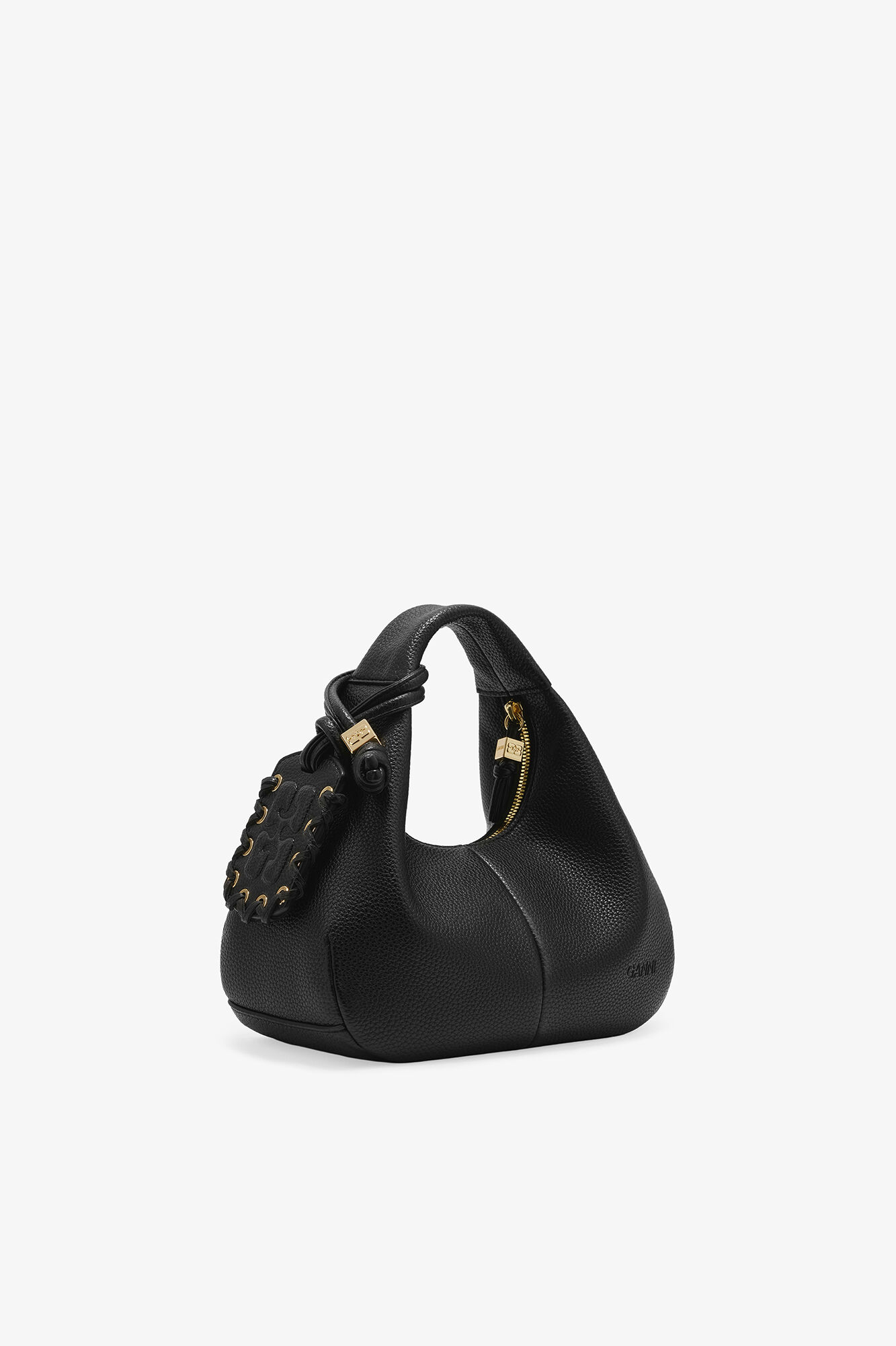 Black Mini Hobo バッグ ブラック シボ加工 | GANNI (Global)