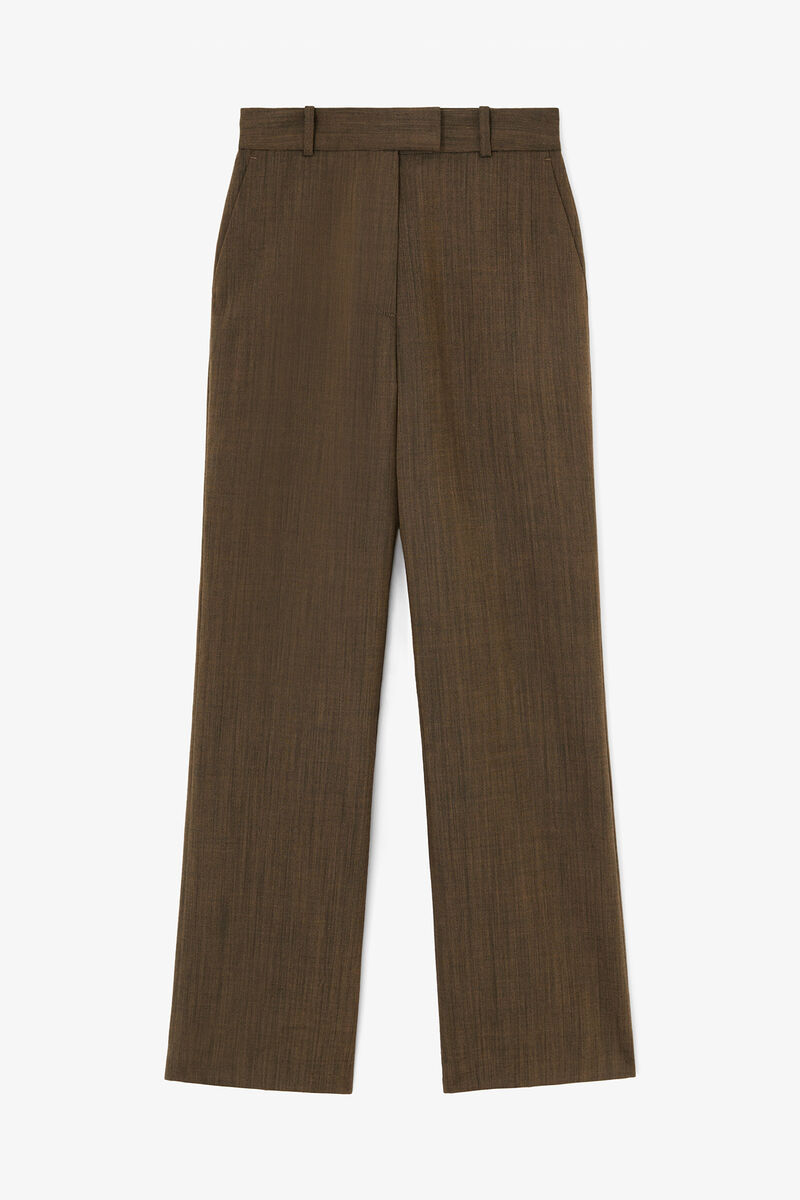 Hose aus Wollmischung in Braun, Wool, in colour Canteen - 1 - GANNI