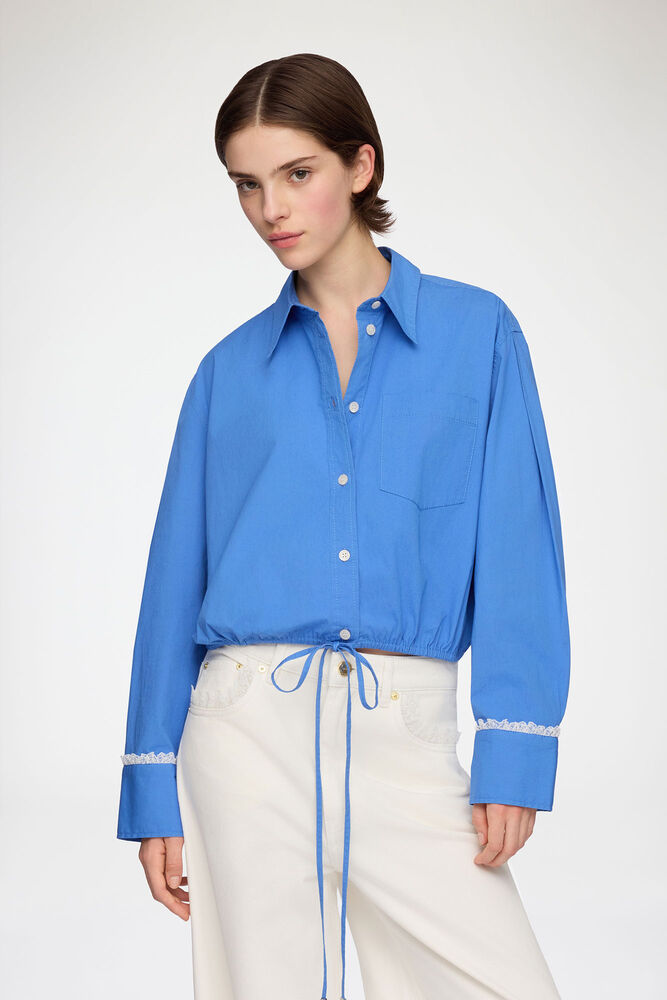 Shirt in Blue Cotton, Marina