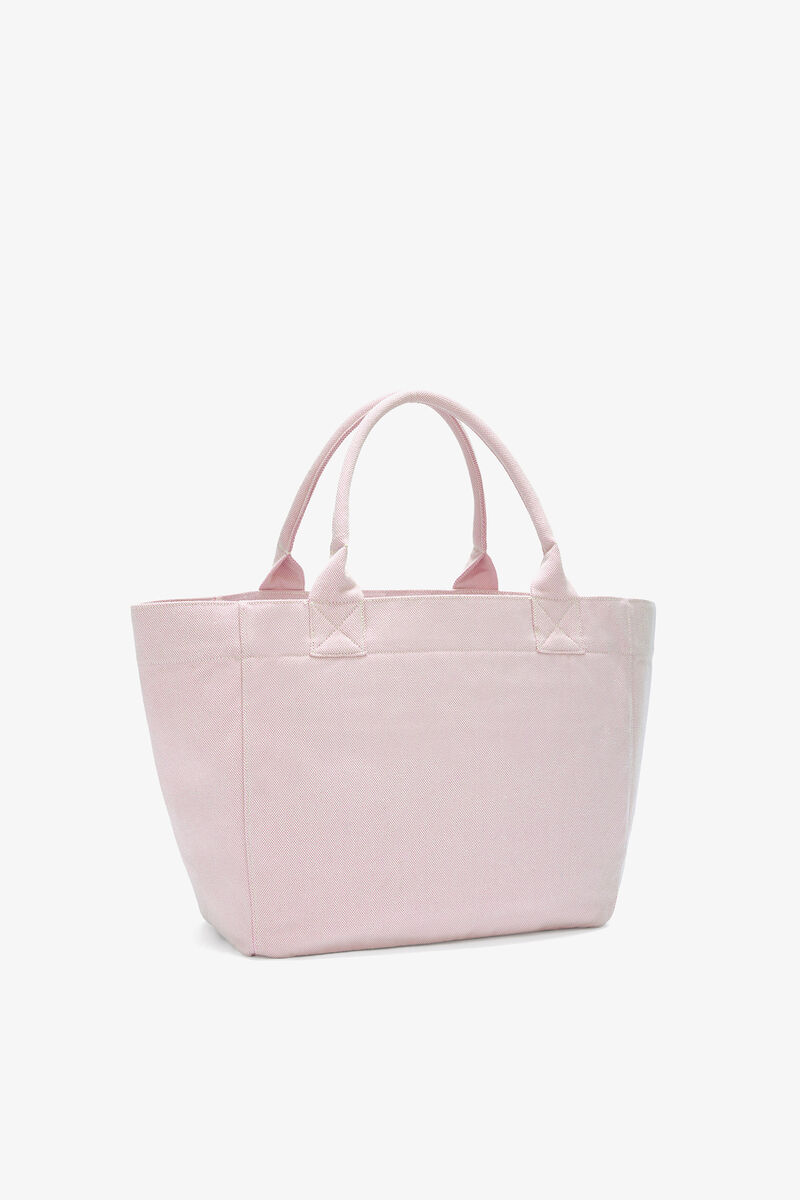 Tote Medium in Pink, Recycled Polyester, in colour Egret - 2 - GANNI