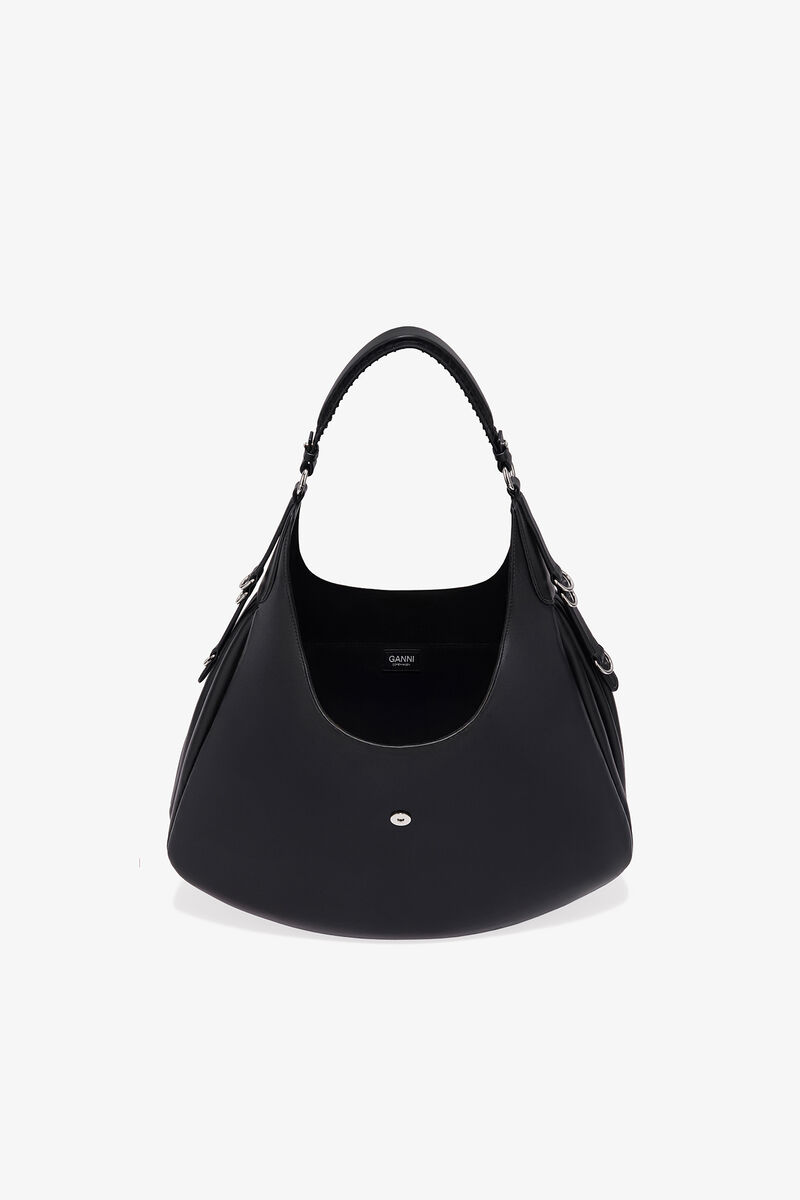 Grand sac Kat noir, Recycled Leather, in colour Black - 3 - GANNI
