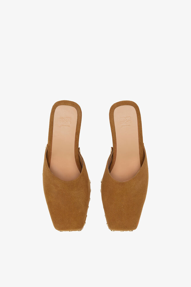 June Sabot Mule in Brown, Caramel Cafe