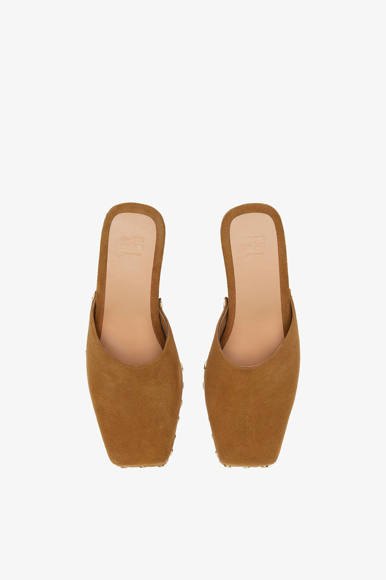June Sabot Mule in Brown, Leather, in colour Caramel Cafe - 3 - GANNI