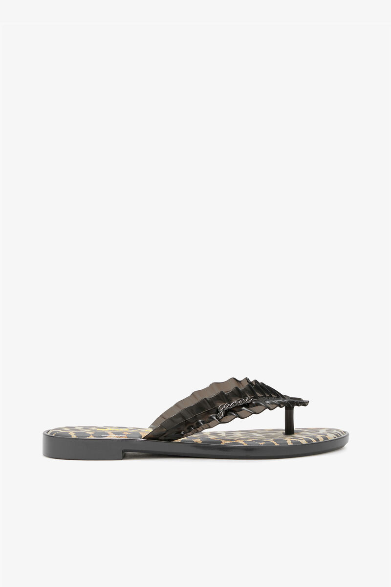 Melissa-Flip-Flops in Leopard, Polyvinyl Chloride, in colour Black - 1 - GANNI