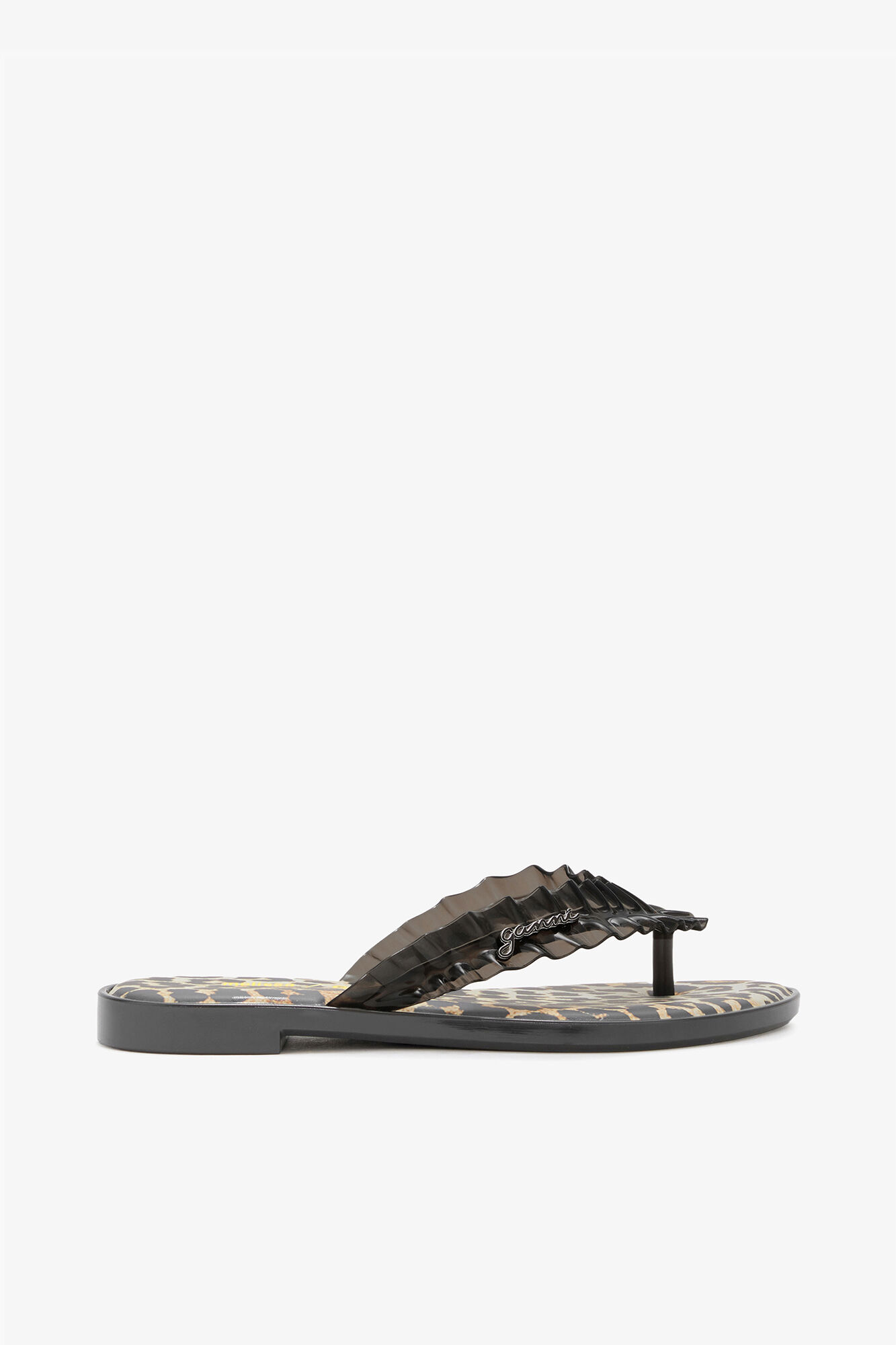 Melissa-Flip-Flops in Leopard, Polyvinyl Chloride, in colour Black - 1 - GANNI
