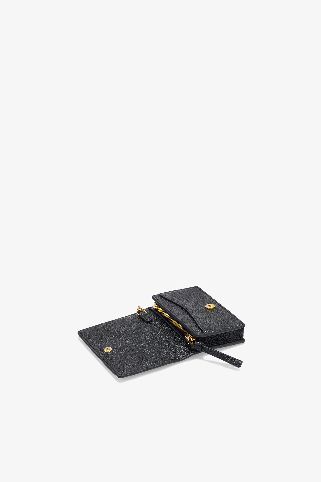 Bou Card Holder with Flap in Grained Black, Recycled Polyester, in colour Black - 3 - GANNI