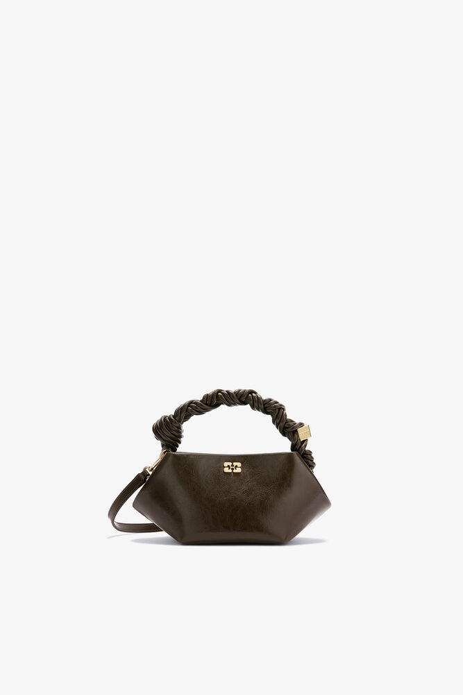 Mini Bou Bag in Green Crinkle, Dark Olive