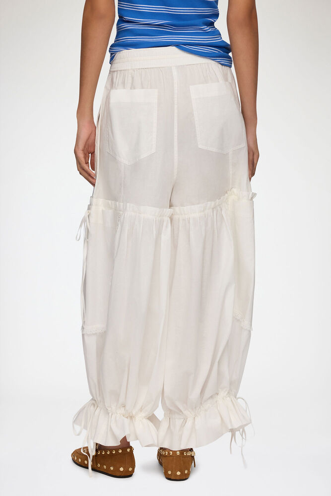 Pants in White Cotton, Bright White