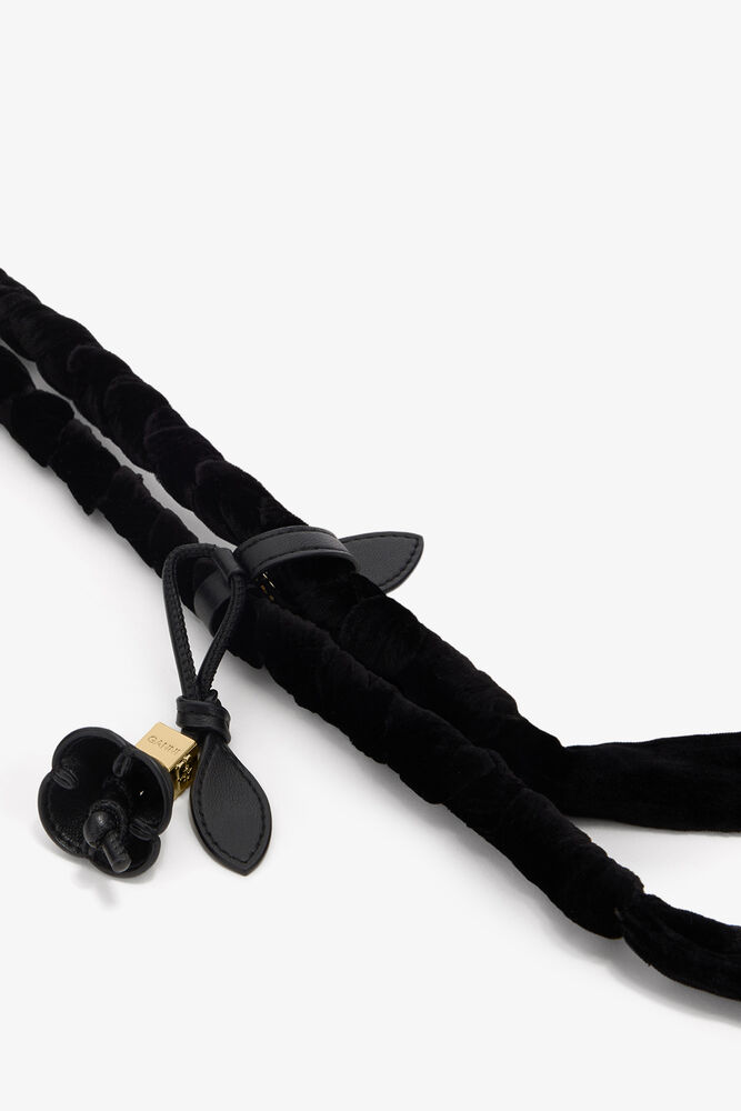 Belt in Silk Velvet, Black