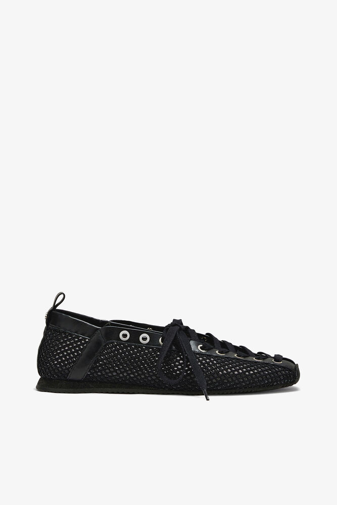 Sporty Ballerina in Black Mesh, Black