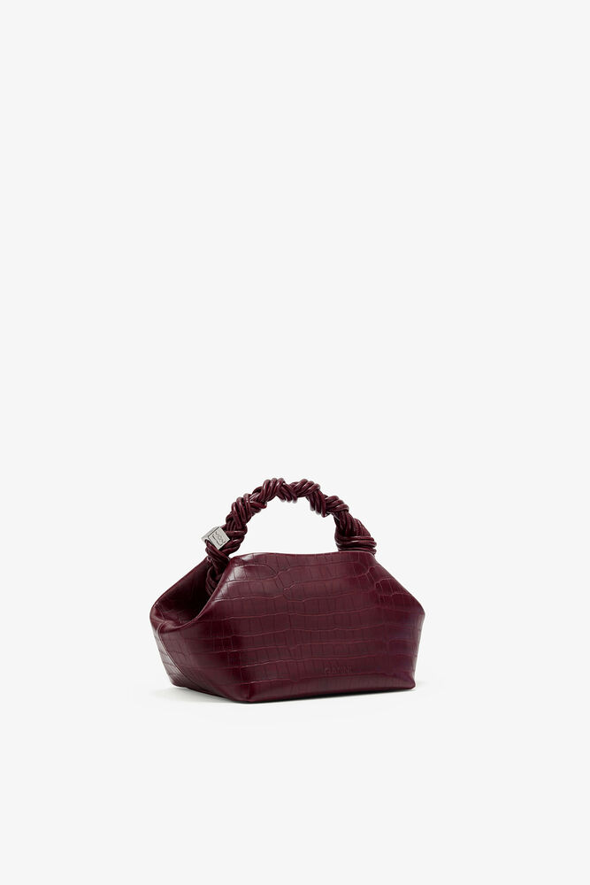 Small Bou Bag in Burgundy Croco, Burgundy