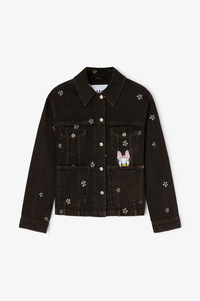 Daisy Duck Denim Oversized Jacket, Chicory Coffee