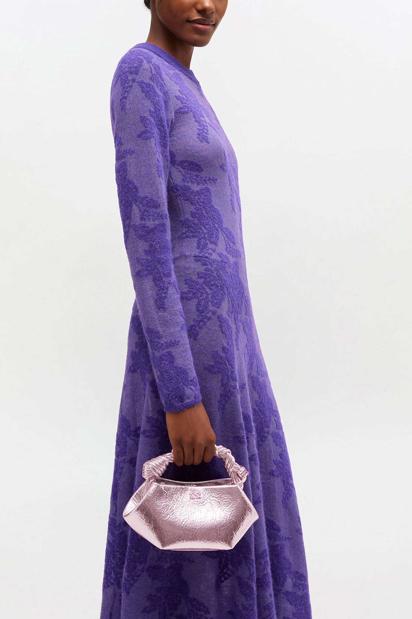 Silver Pink Mini Bou Bag in Metallic | GANNI US