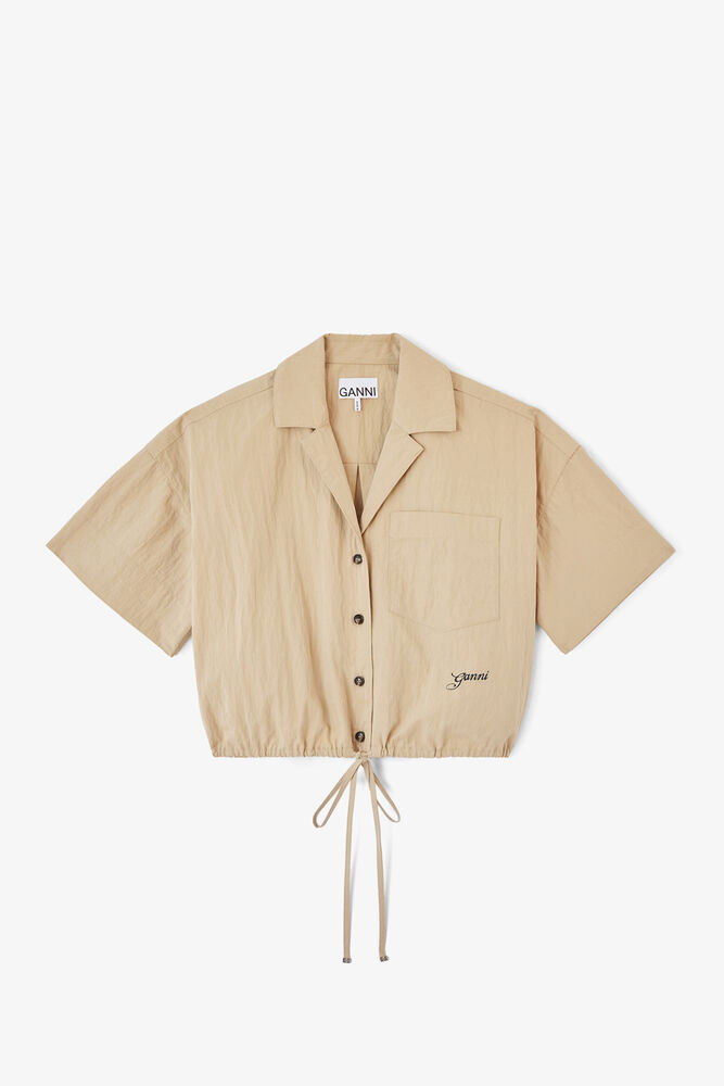 Shirt in Beige Cotton, Warm Sand