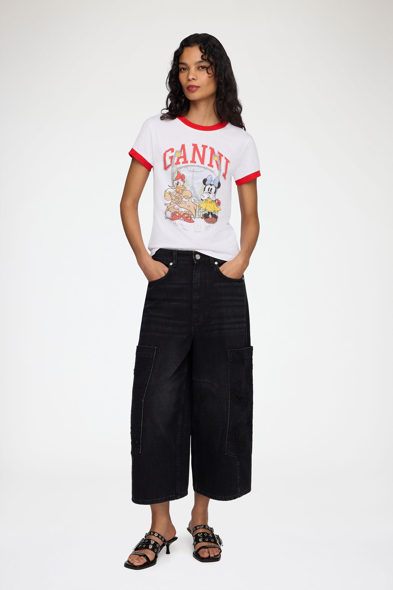 Baby Fit T-shirt with Minnie Mouse & Daisy Duck, Organic Cotton, in colour Bright White - 2 - GANNI