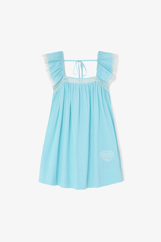 Dress in Blue Check, Blue Curacao