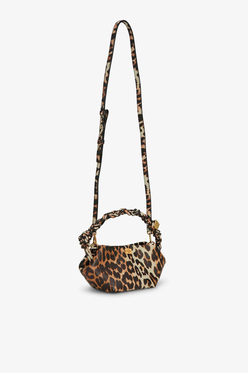 Mini Bou Bag in Leopard, Recycled Leather, in colour Leopard - 3 - GANNI