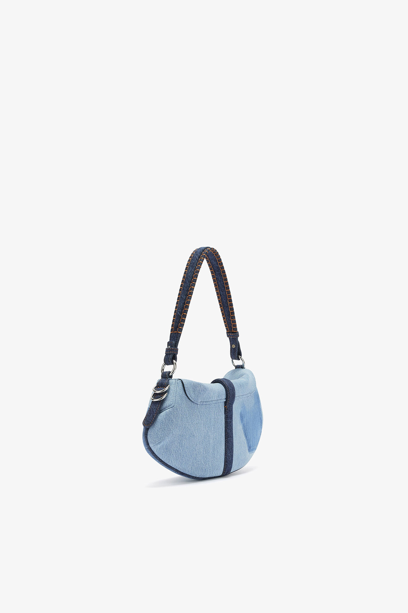 B-Kat Tasche in Denim, Organic Cotton, in colour Mid Blue Vintage - 2 - GANNI