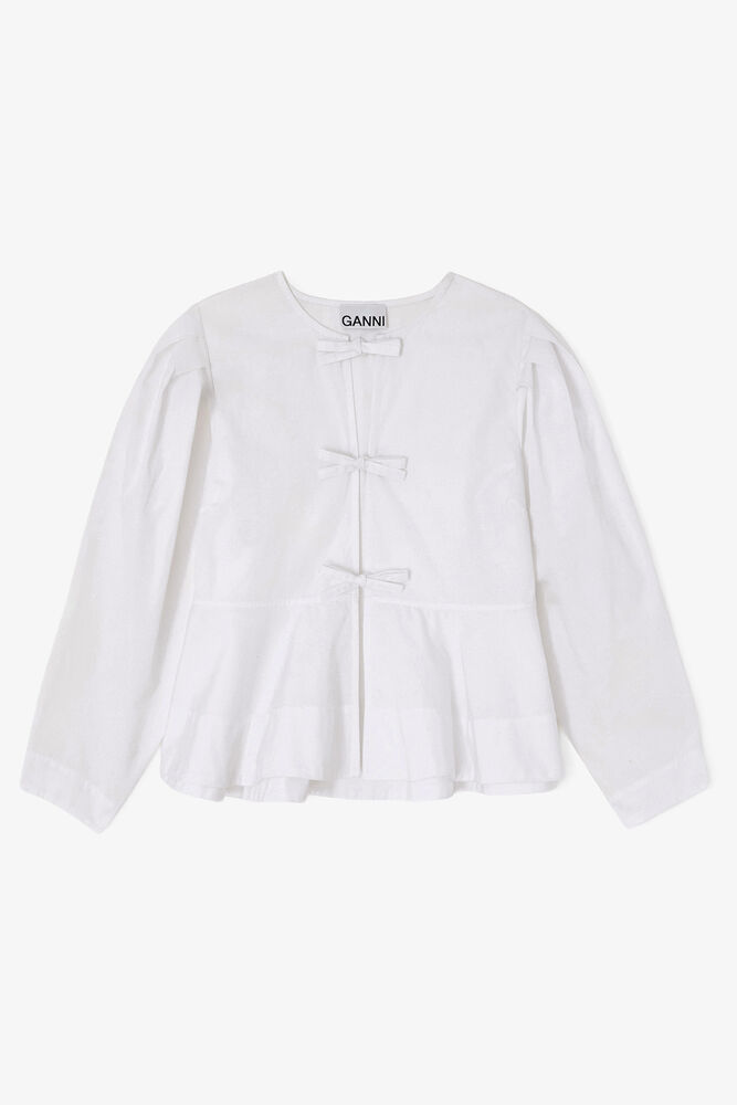 Blouse en popeline de coton, Bright White