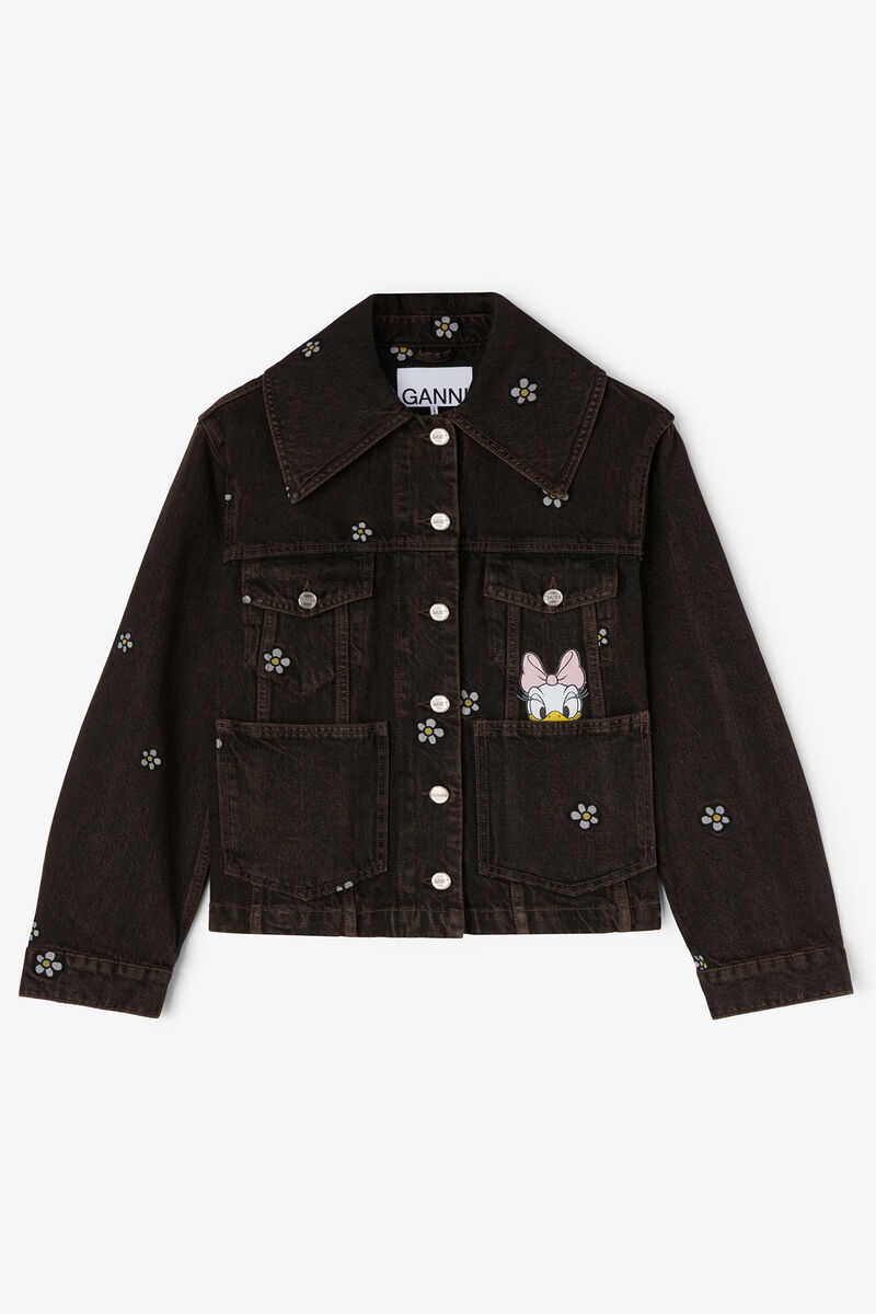 Daisy Duck denimjakke, Organic Cotton, in colour Chicory Coffee - 1 - GANNI