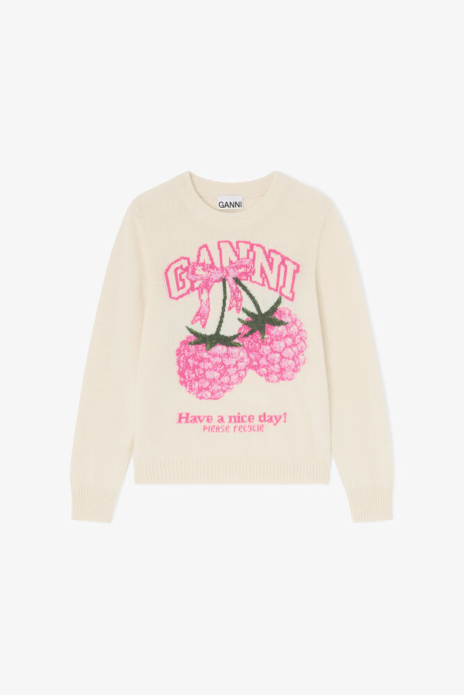 Jumper in Graphic Wool, Egret