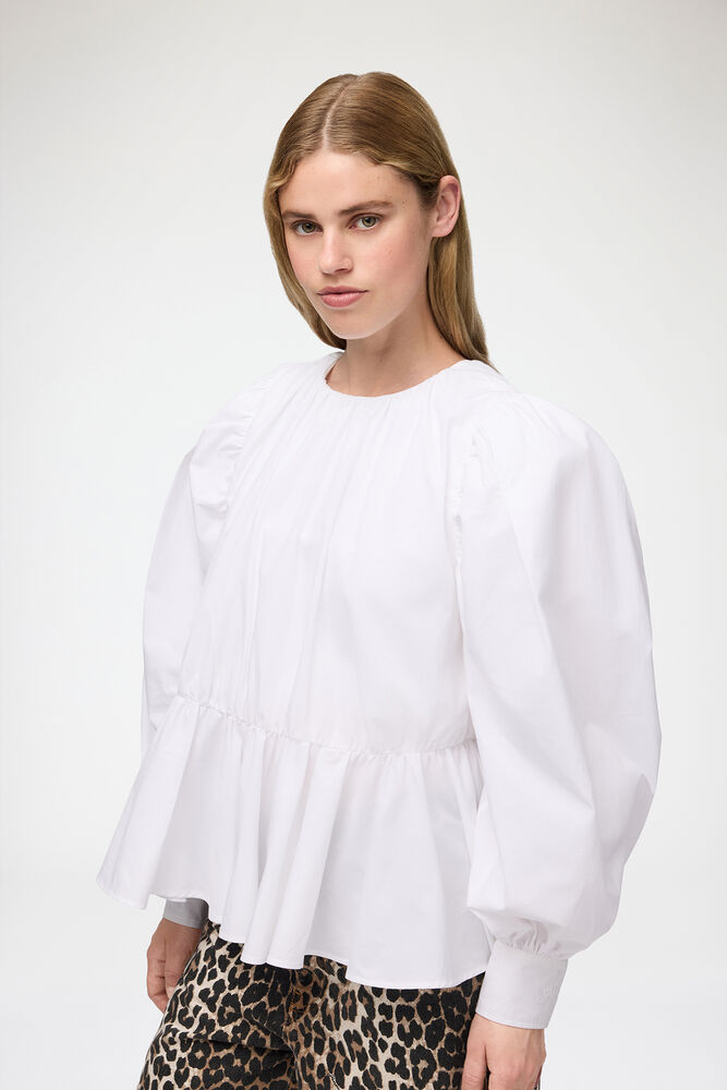 Blouse in Compact Poplin, Bright White