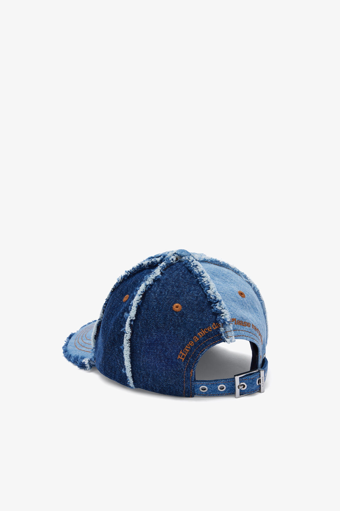 Cap in Patchwork Denim, Organic Cotton, in colour Multicolour - 2 - GANNI