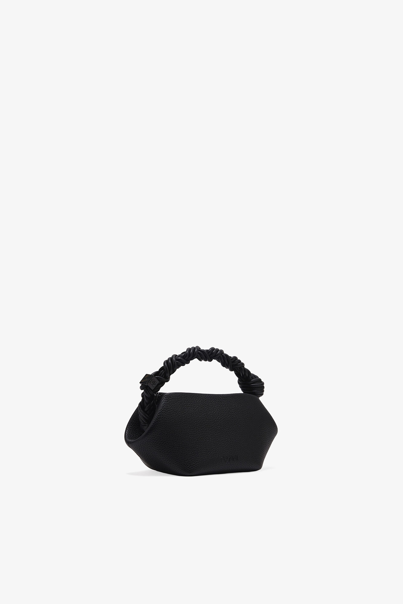 Mini Bou Bag in Grained Black, Recycled Polyester, in colour Black - 2 - GANNI