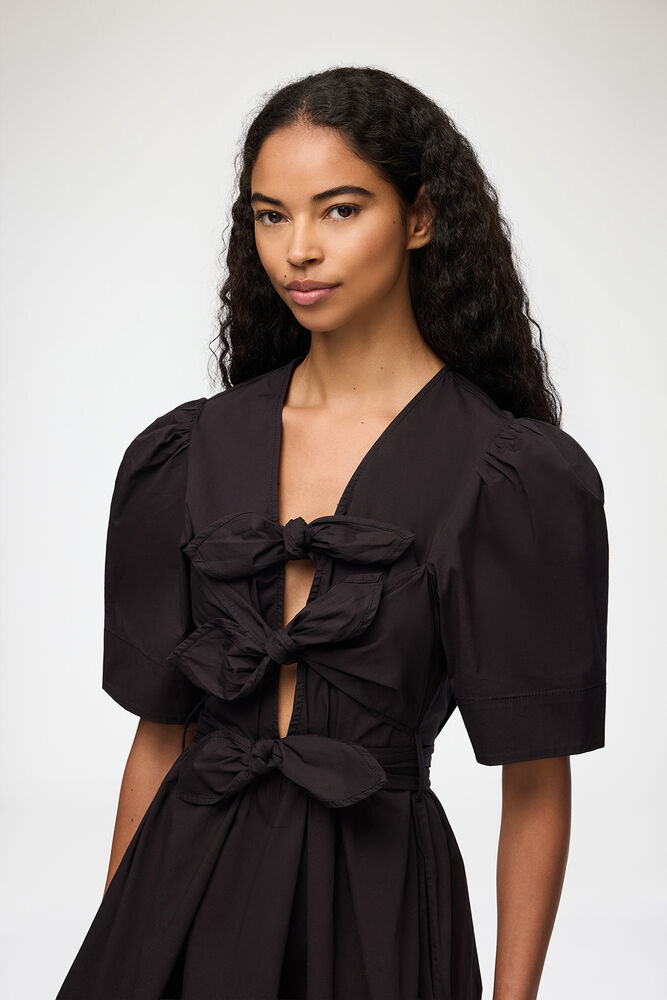 Cotton Mini Dress, Black