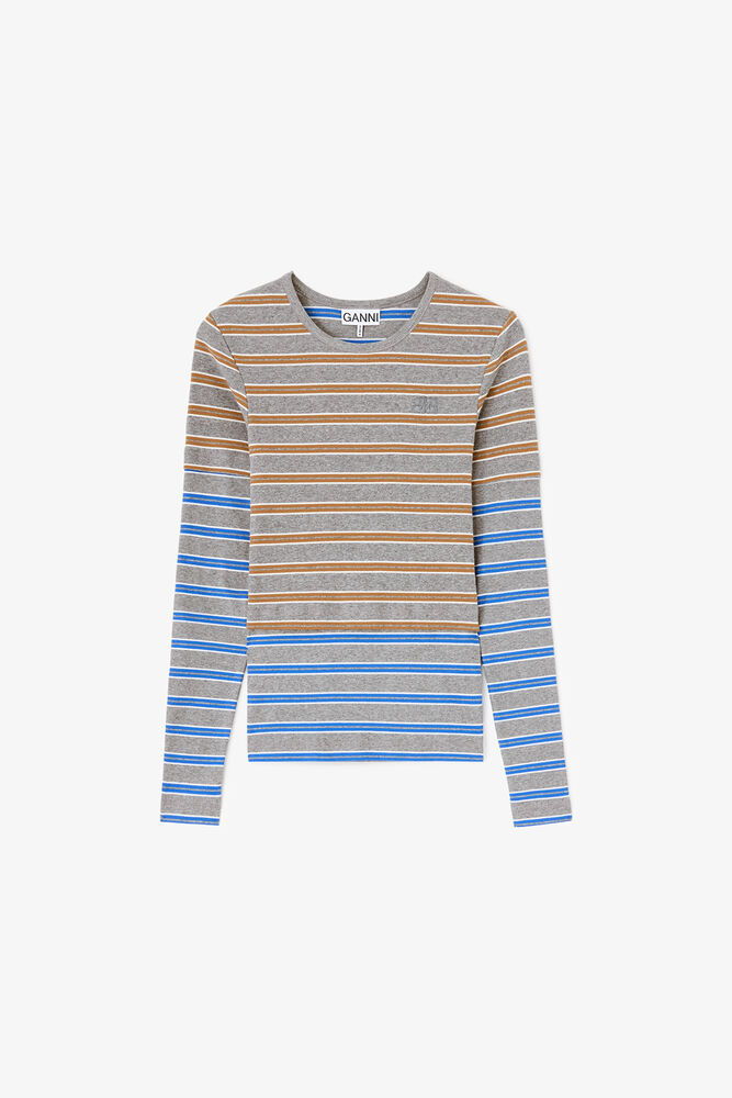 Long-sleeve Top in Double Stripe, Strong Blue