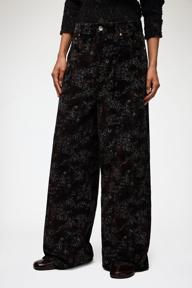 Marri Jeans in Printed Denim, Winter Moss