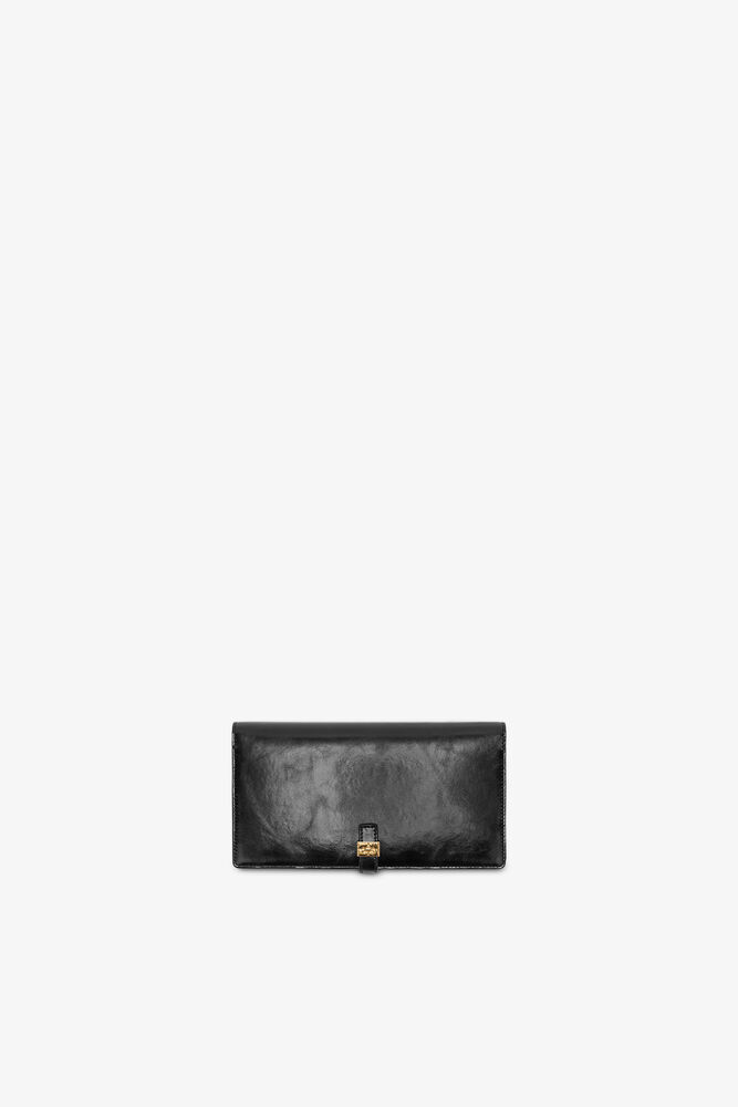 Sue Long Slim Wallet in Black, Black