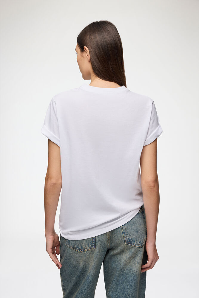 T-shirt with Mushroom Teddy, Bright White