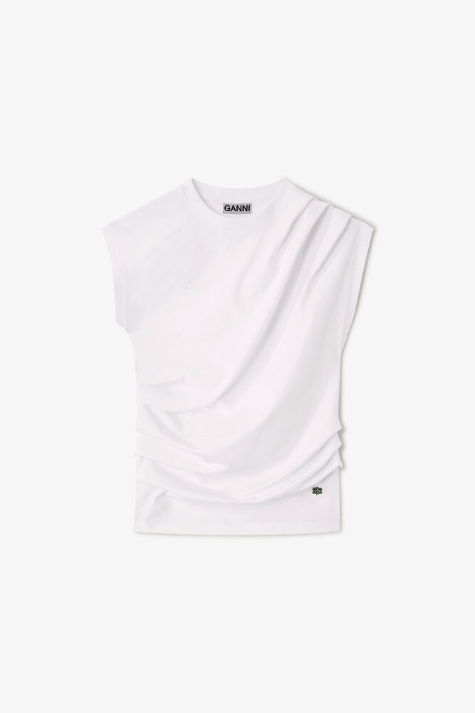 Top in Draped Jersey, Bright White