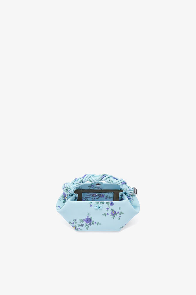 Mini Bou Bag in Printed Blue, Iced Aqua